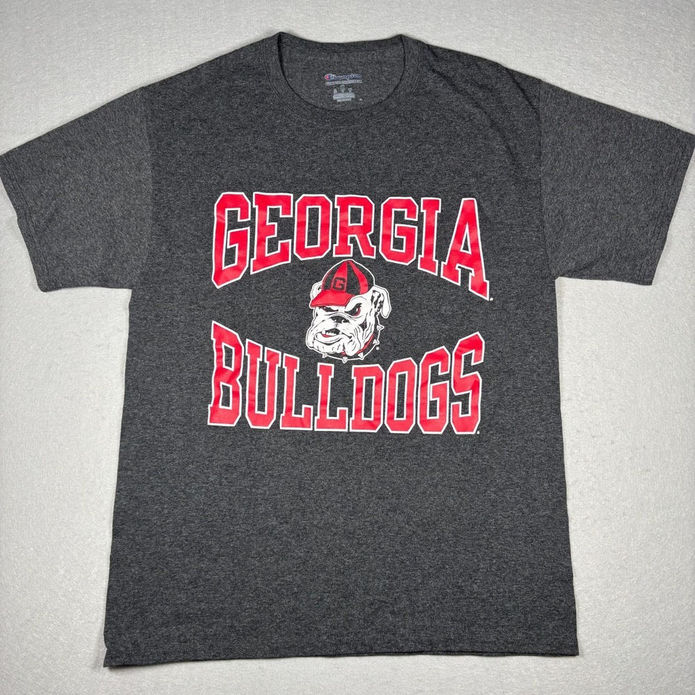 Champion Georgia Bulldogs T-Shirt Men's Size Medium Charcoal Gray Short Sleeve